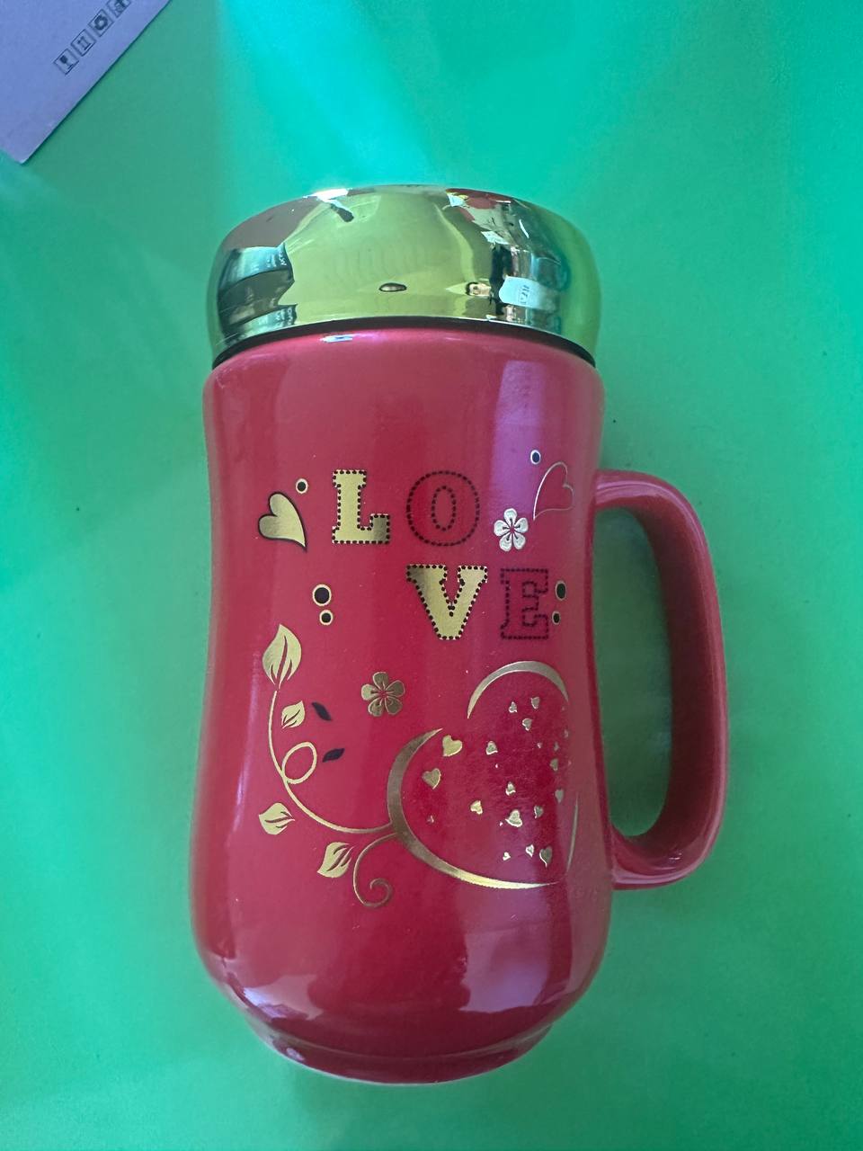 Keramik sovg'abop kupa "LOVE" (Qopqoqli)